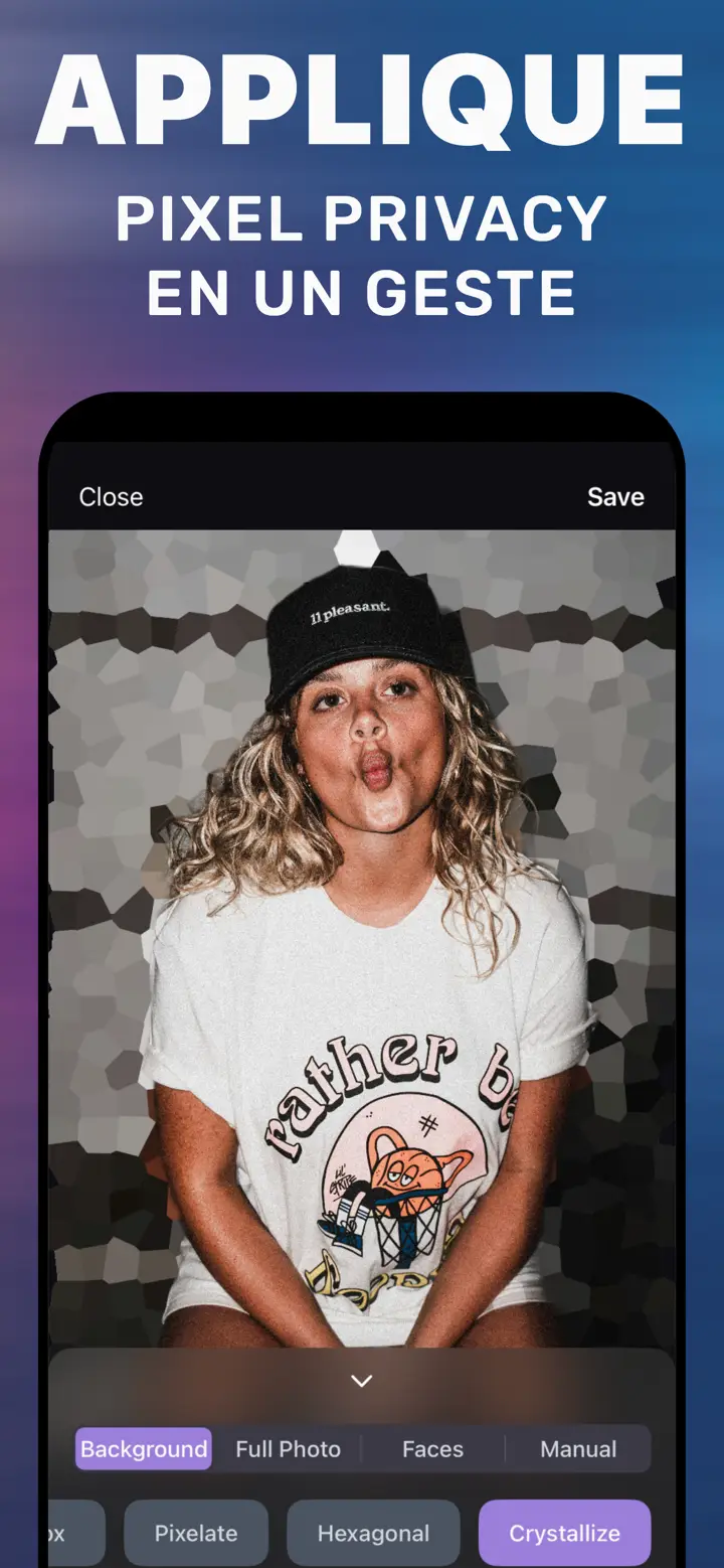 Arrière-plan de la photo transformé en mosaïque