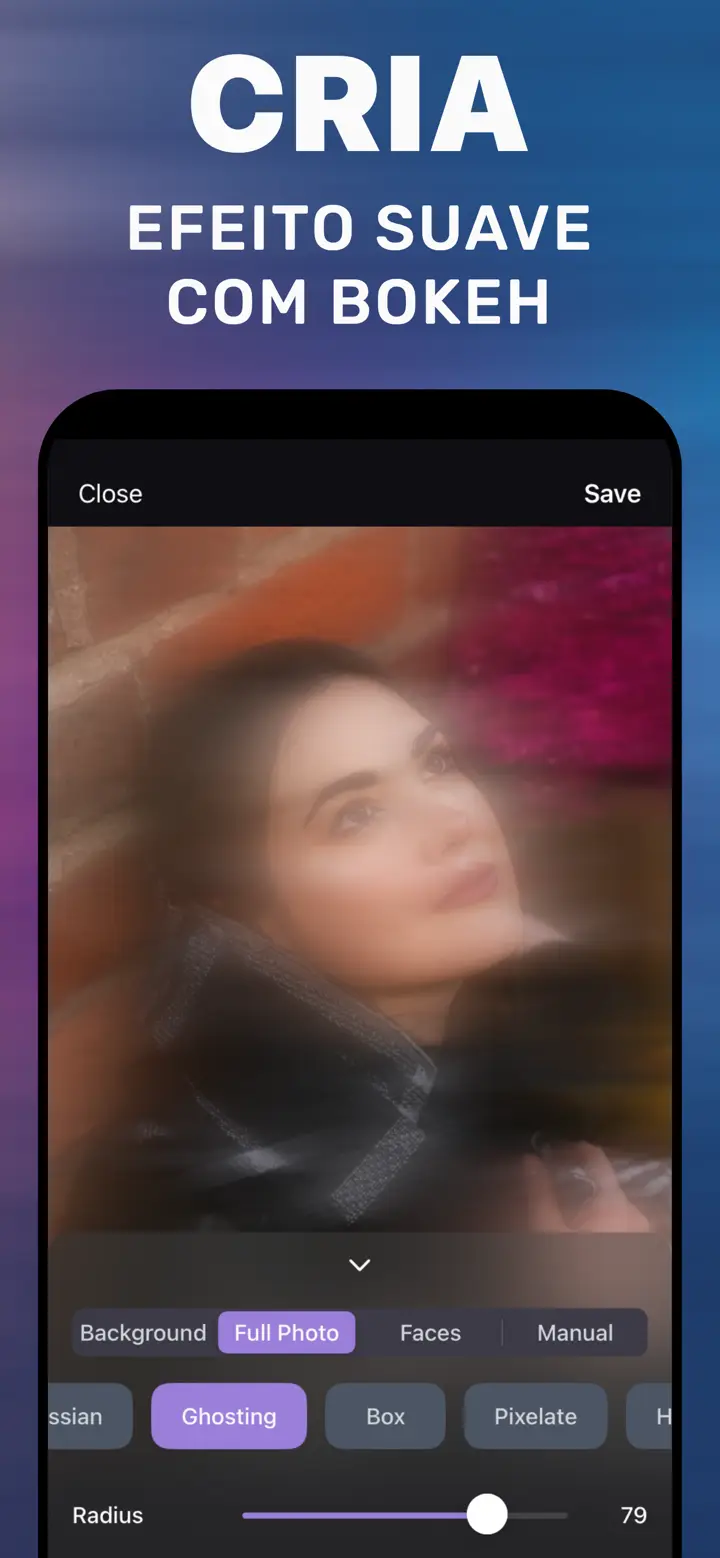 Aba Full Photo com estilo Ghosting, Radius 79